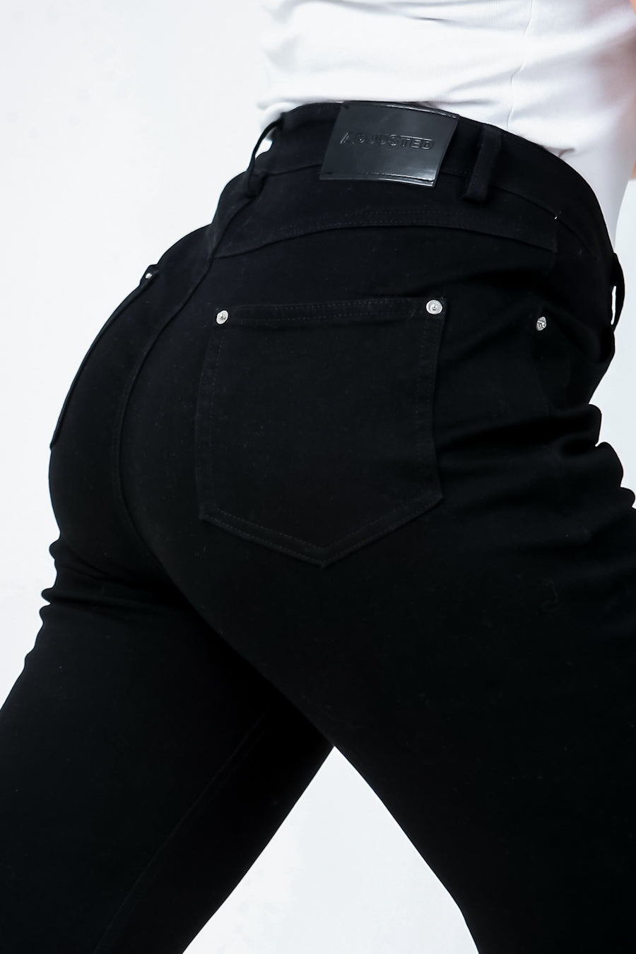 Straight Jeans High Waist Total Black