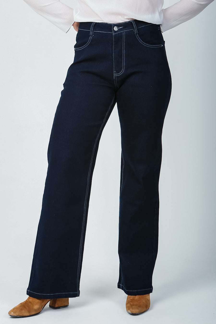 Column Straight High Waist Navy