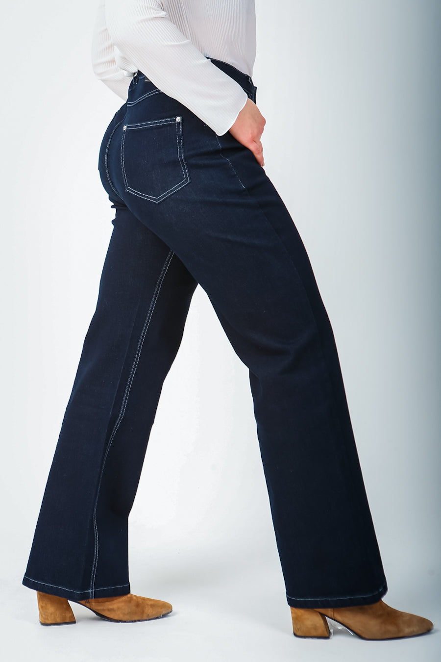 Column Straight High Waist Navy
